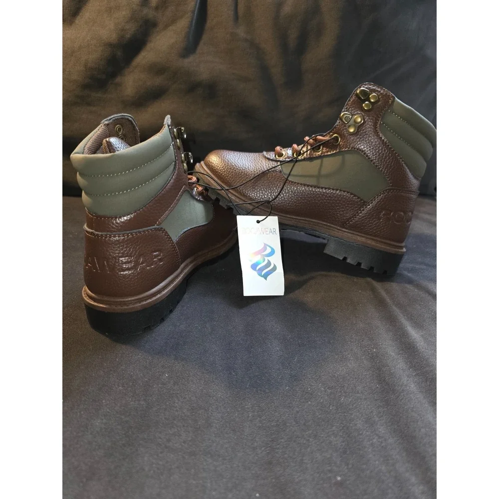 Work Boots Kids Size 4 Rocawear Cadet Brown Olive BBCADET